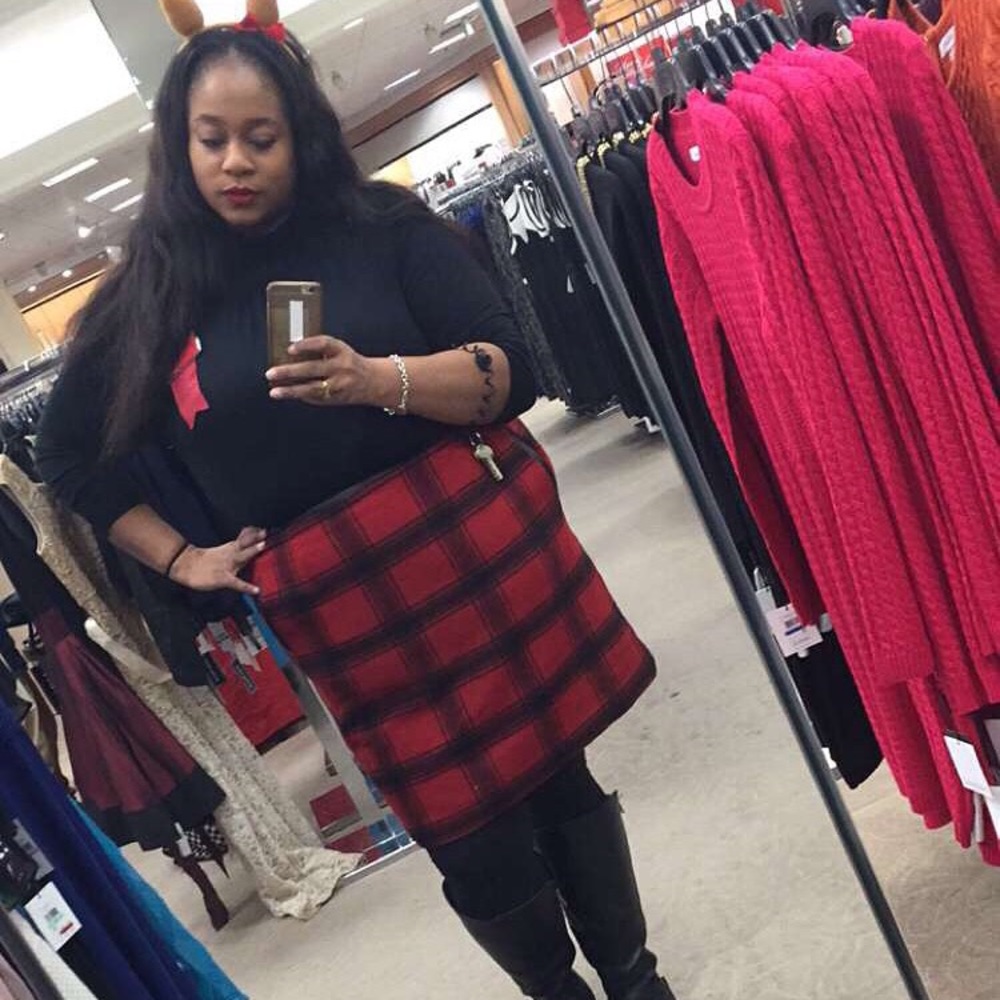 Plaid wool like skirt